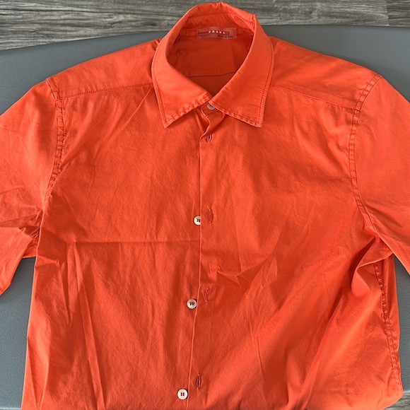 Orange Prada short sleeve button down - Picture 1 of 1